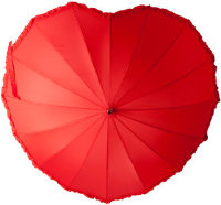 Свадебный зонт 14, красное сердце